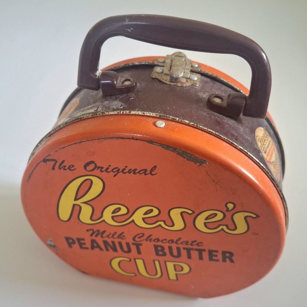 Vintage Reese's Peanut Butter Cup Tin Lunchbox 1970's